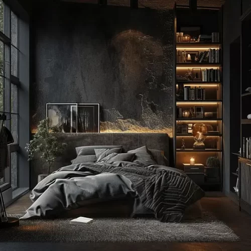 Bedroom Interior Black Theme