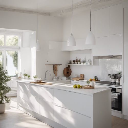 White Theme Kitchen Dubai