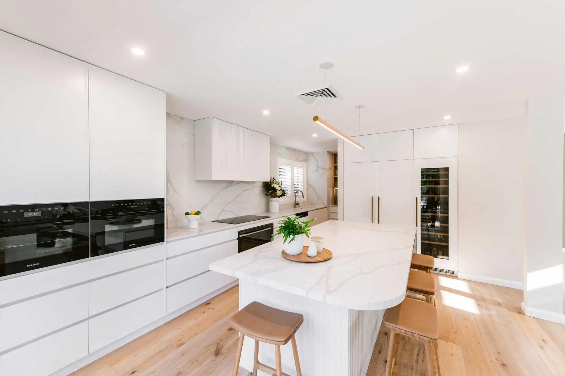 White Modern Kitchen Villa Renovation