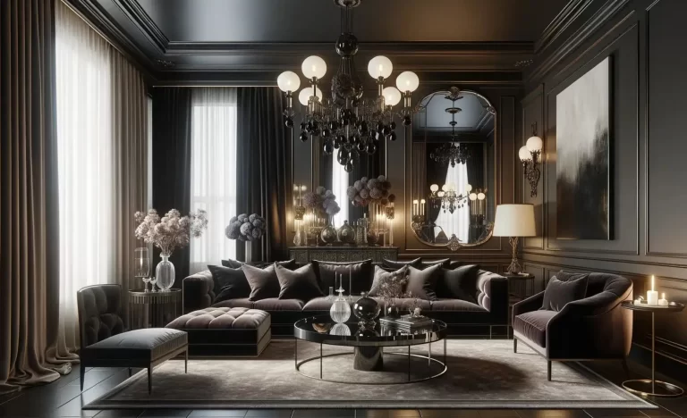 Black Theme Interior Living Room