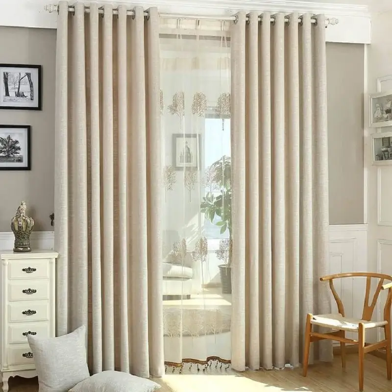 beige curtains for living room