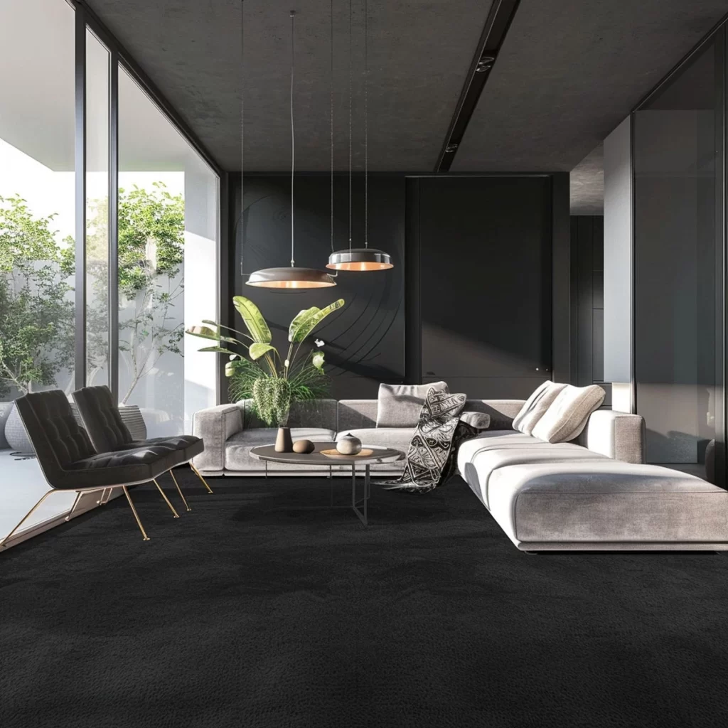 black carpet for living room