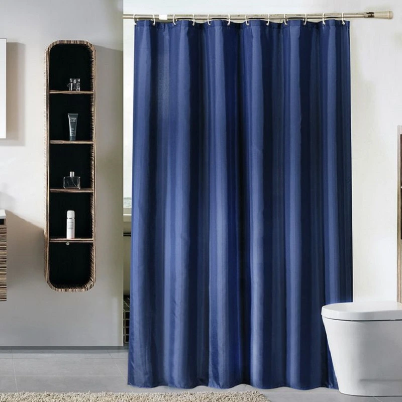 blue curtains for bathroom