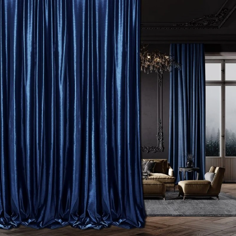 blue curtains for living room