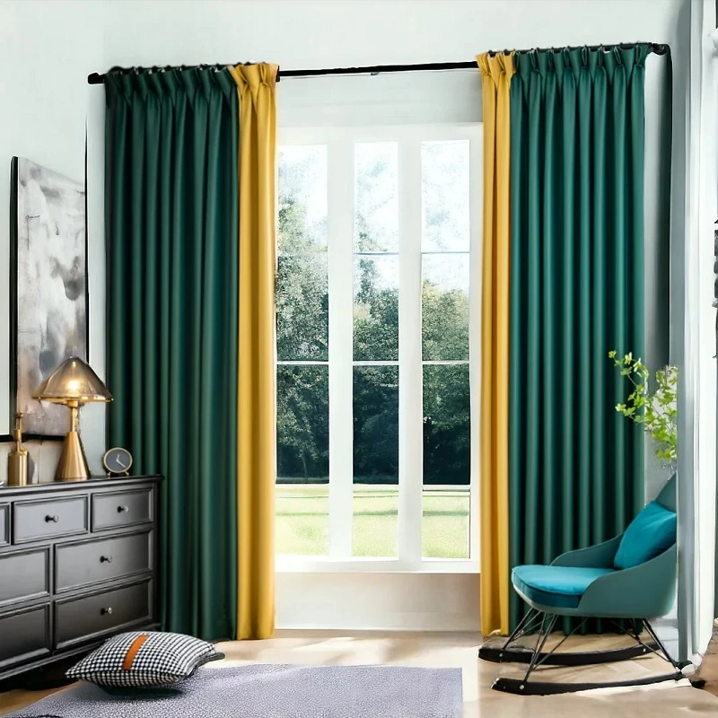 green curtains for windows