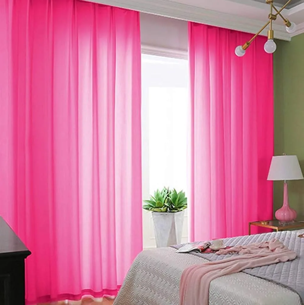 pink curtains for bedroom