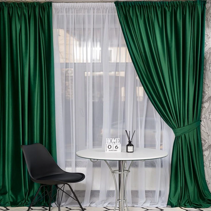 velvet green curtains