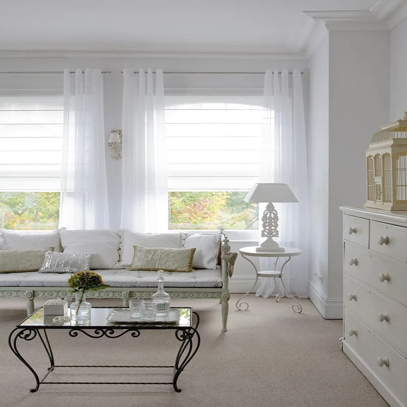 white curtains interior