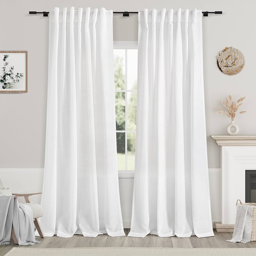 white curtains