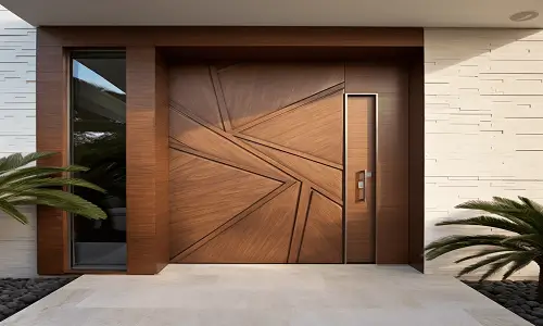 wooden doors.