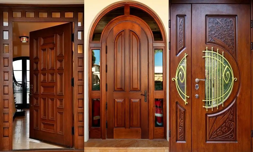 wooden doors.