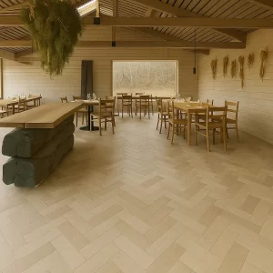 Parquet Flooring in Resturant