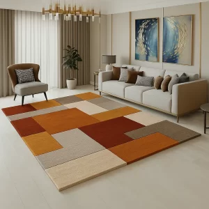 Hand Tufted Carpet in Living Room