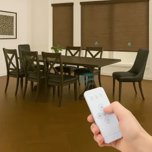Motorized Blinds in Dining Room