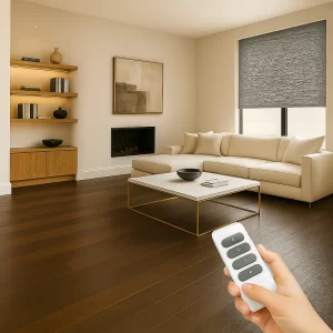 Motorized Blinds in Living Room
