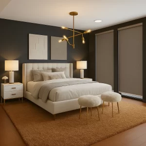 Roller Blinds in Bedroom