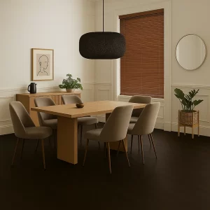 Wooden Blinds in Dining Room