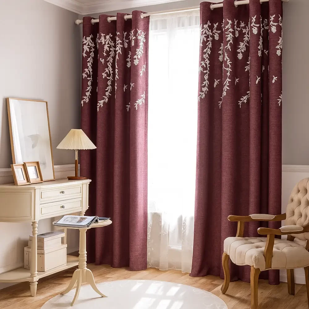 Burgundy Blackout Curtains Residential