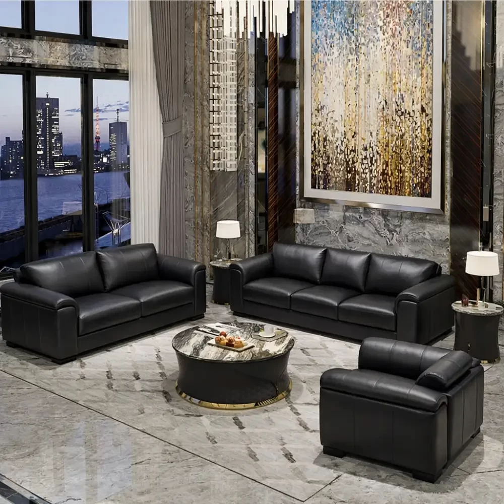 Custom Leather Couch Residential