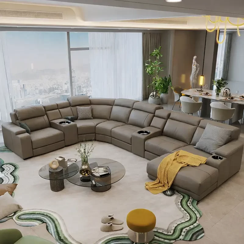 Custom Modular Leather Couch