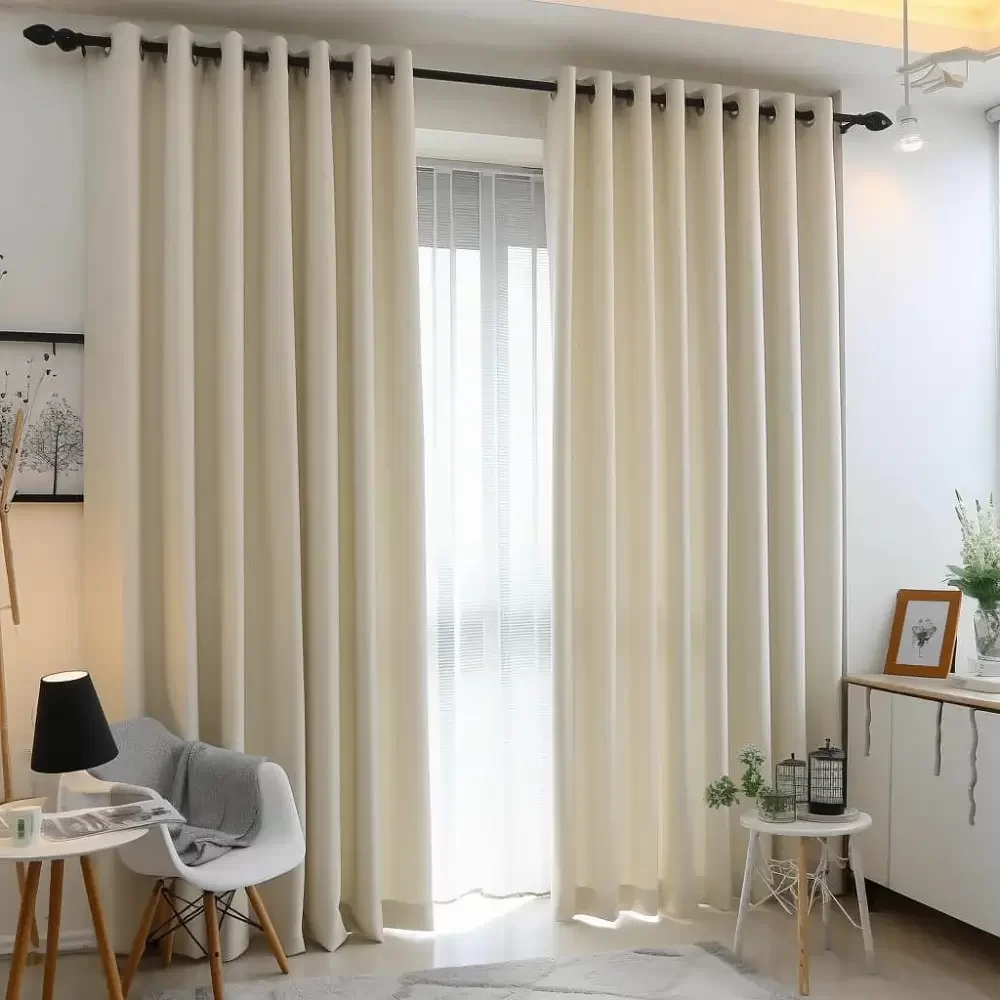 Eyelet Curtains Cream Color