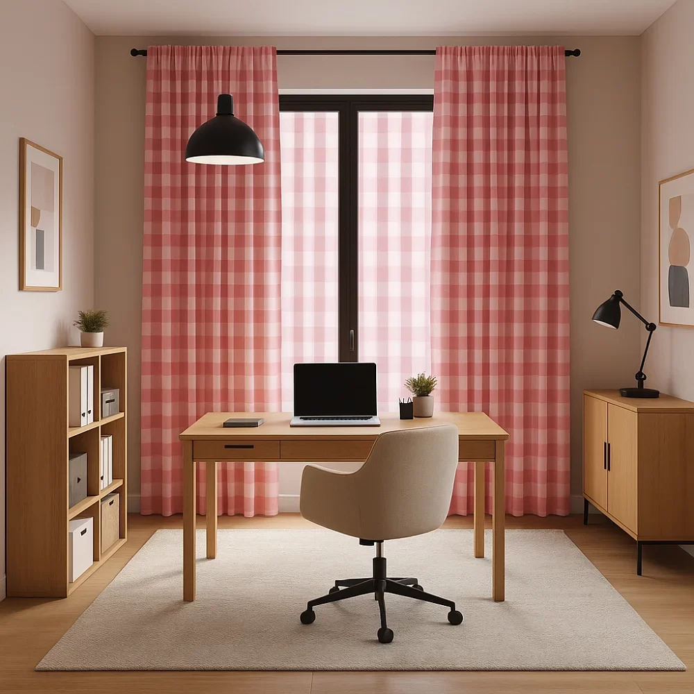 Gingham blackout curtains Commercial