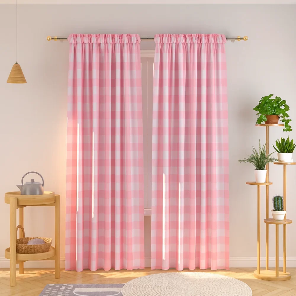Gingham blackout curtains Residential
