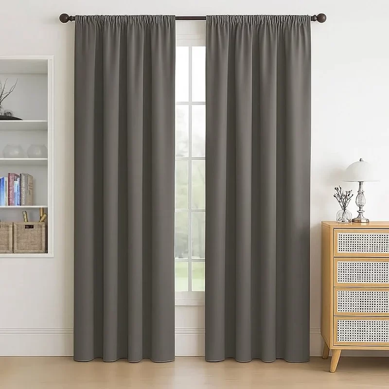 Grey Blackout Curtains [Rod Pocket Grey Blackout Curtains]