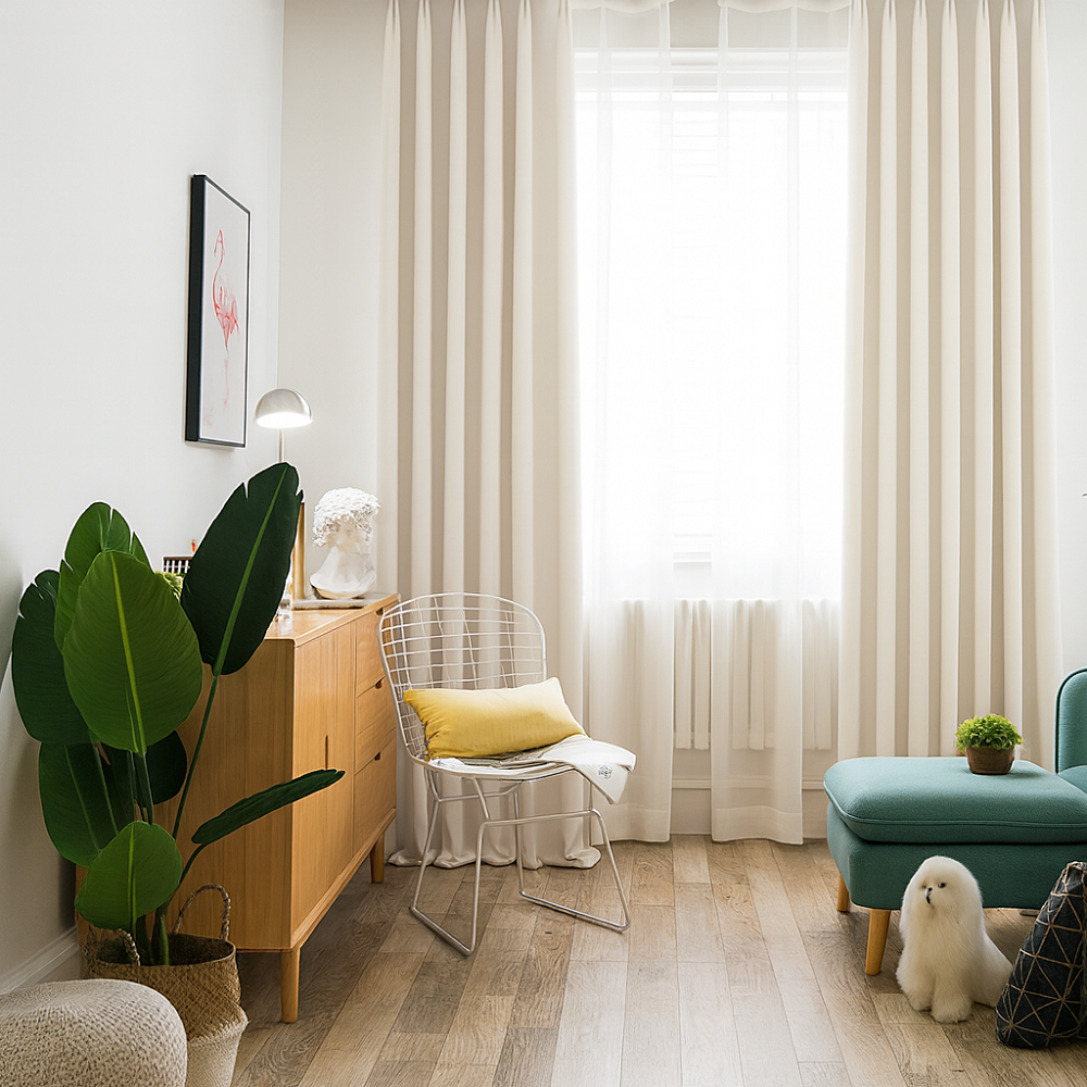 Ivory Blackout Curtains Residential