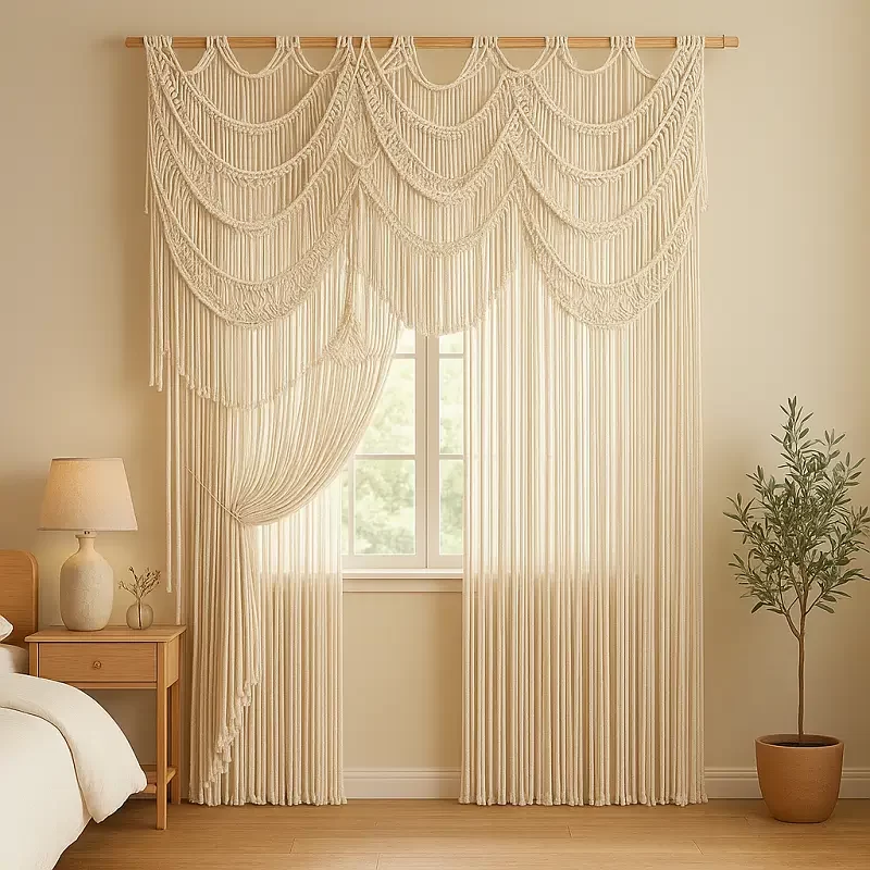 Layered Macrame Curtains