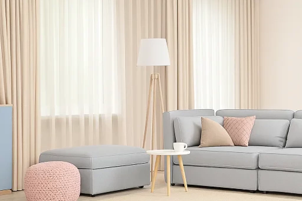 Linen Curtains in Living room