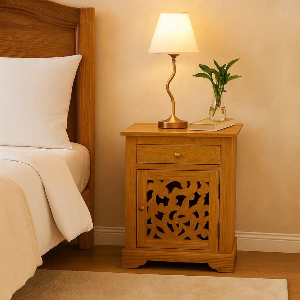 Oak Wood Nightstand Residential