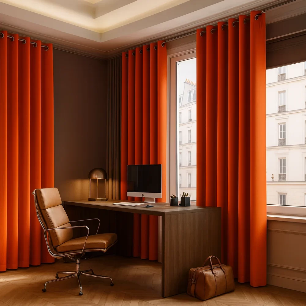 Orange Blackout Curtains Commercial