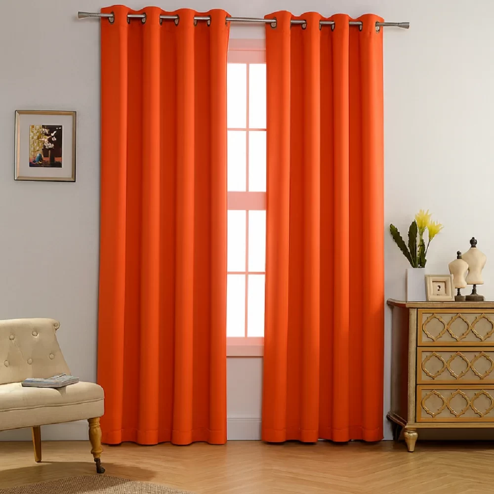 Orange Blackout Curtains Residential