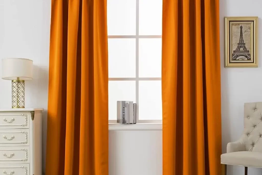 Orange blackout Curtains