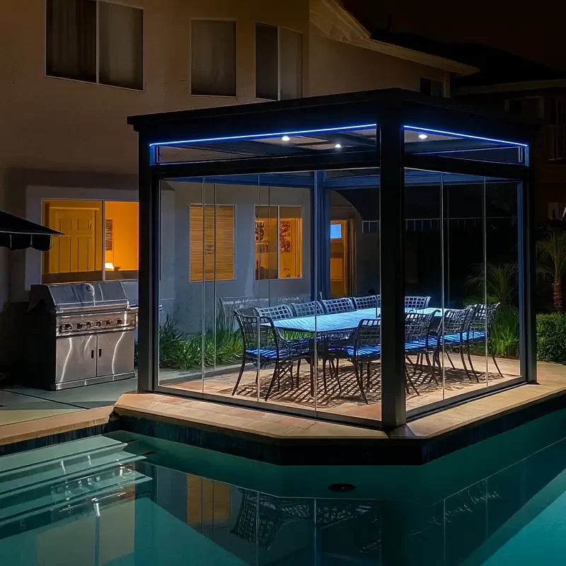 Poolside Glass Gazebo