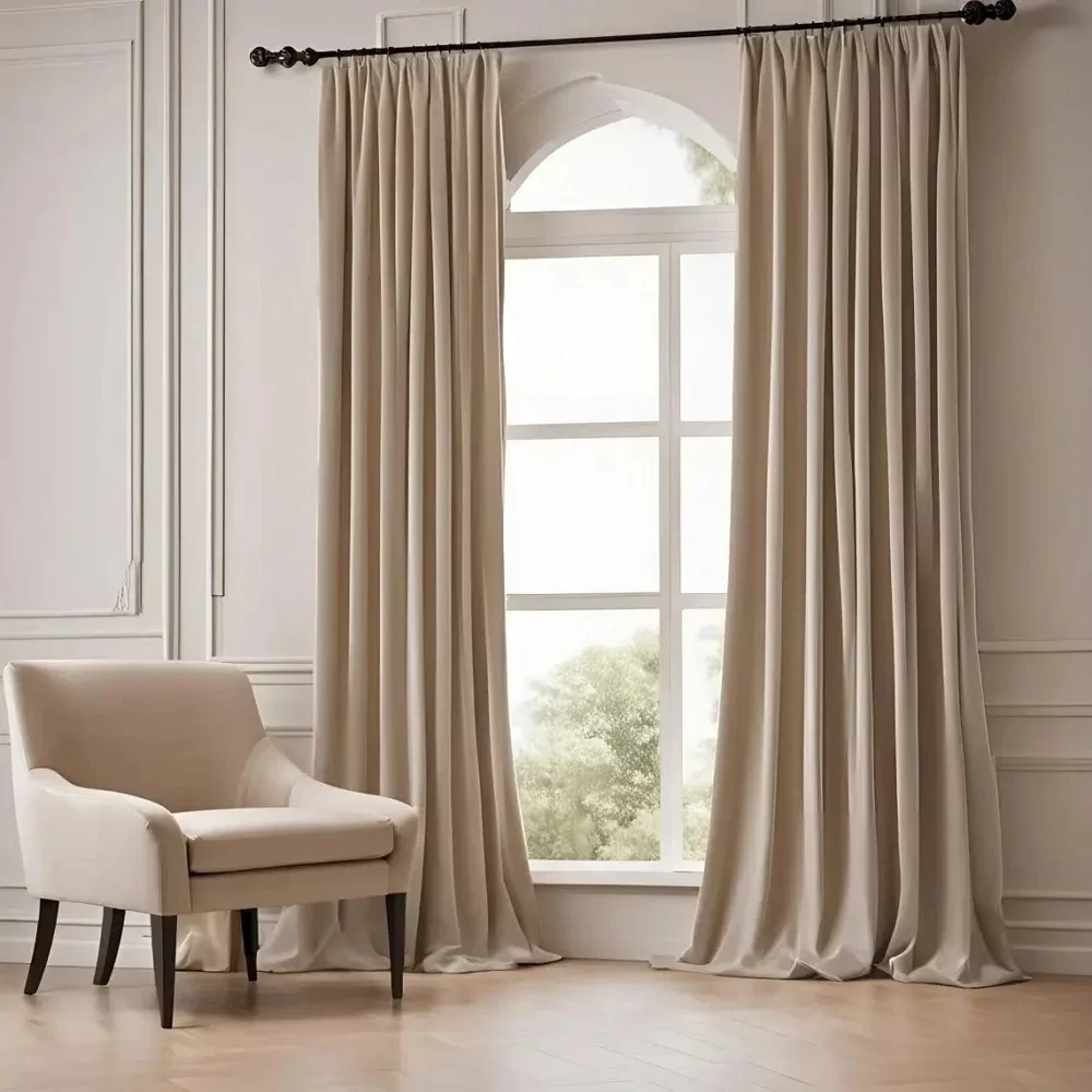 Velvet Curtain Cream Color