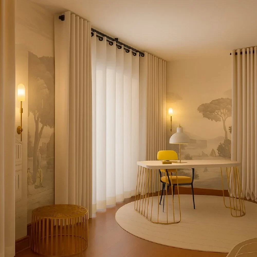 White Blackout Curtains [Commercial]