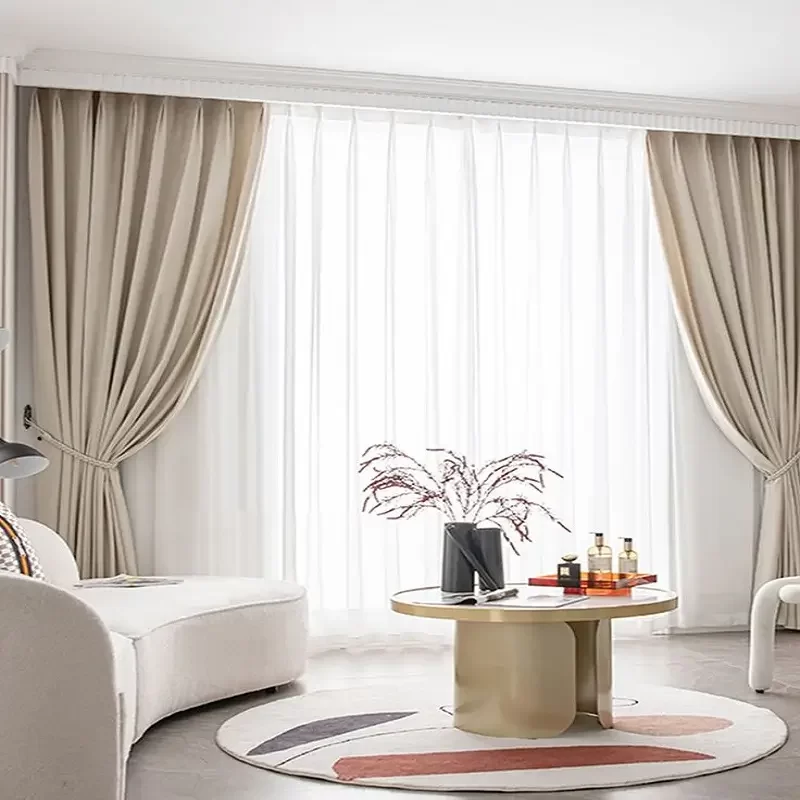 beige curtains bedroom