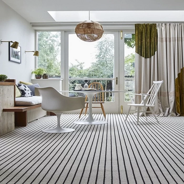 black and white carpet for dining room