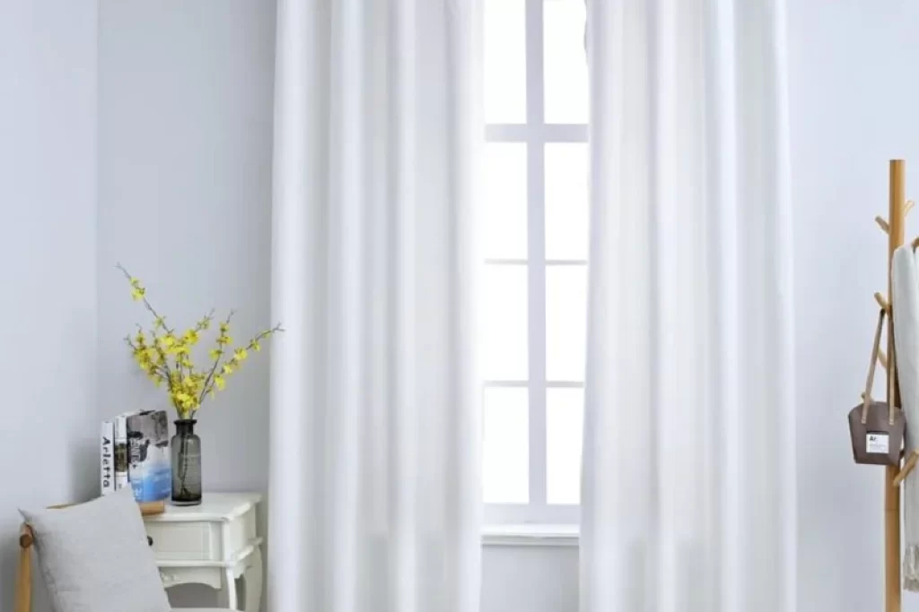 white curtains