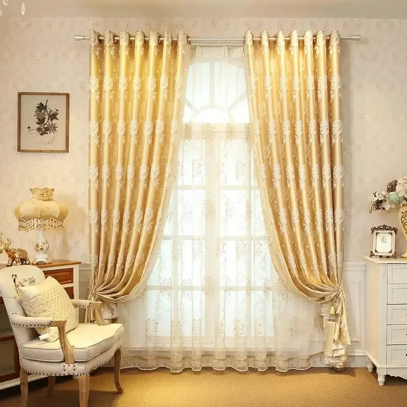 gold curtains