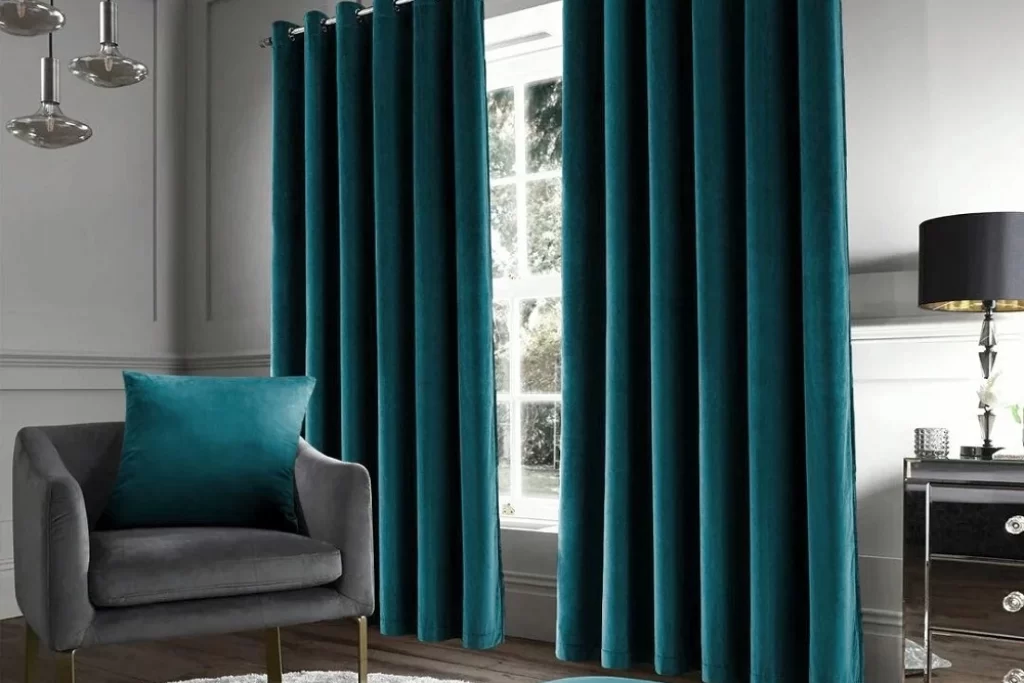 teal blackout curtains