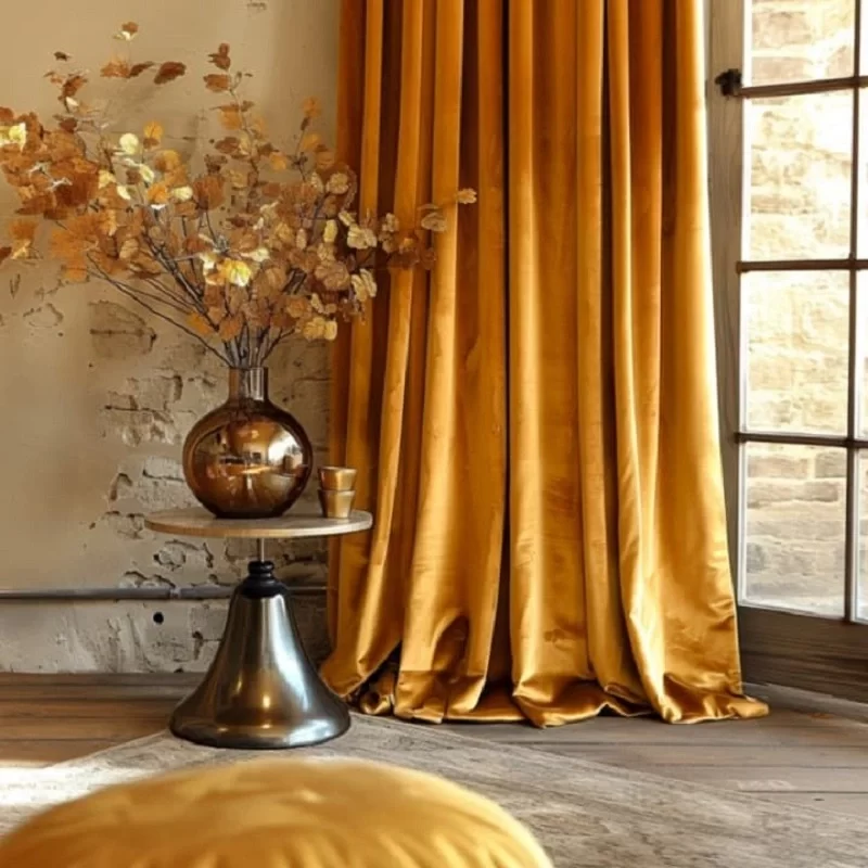 velvet gold curtains